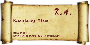 Kazatsay Alex névjegykártya