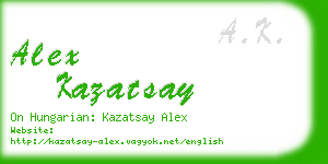 alex kazatsay business card